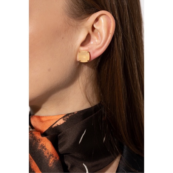 KATE SPADE • Light Peach Orange Square Stud Earrings - Picture 2 of 4